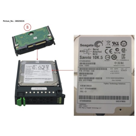 38025035 - HD SAS 6G 450GB 10K HOT PL 2.5  EP