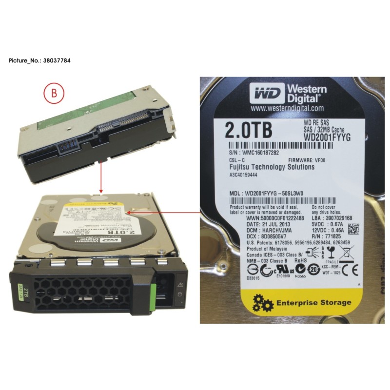 38037784 - HD SAS 6G 2TB 7.2K HOT PL 3.5  BC