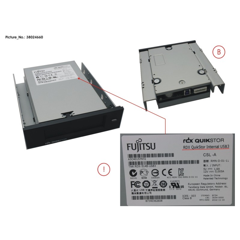 38024660 - RDX DRIVE USB3.0 5.25  INTERNAL