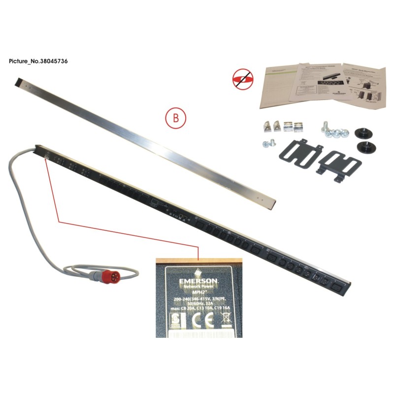 38045736 - PDU METERED 32A CEE ROT 30X10A + 6X16A