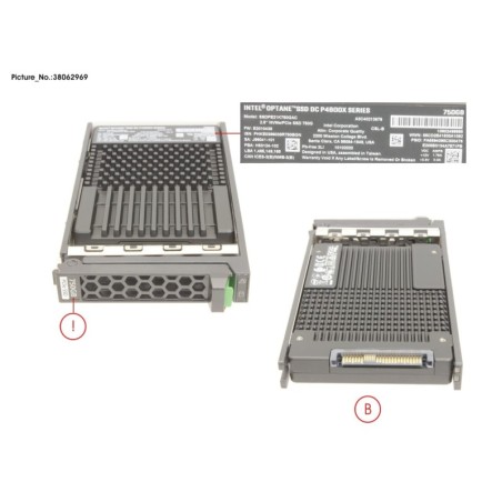38062969 - SSD PCIE3 750GB 2.5  H-P P4800X
