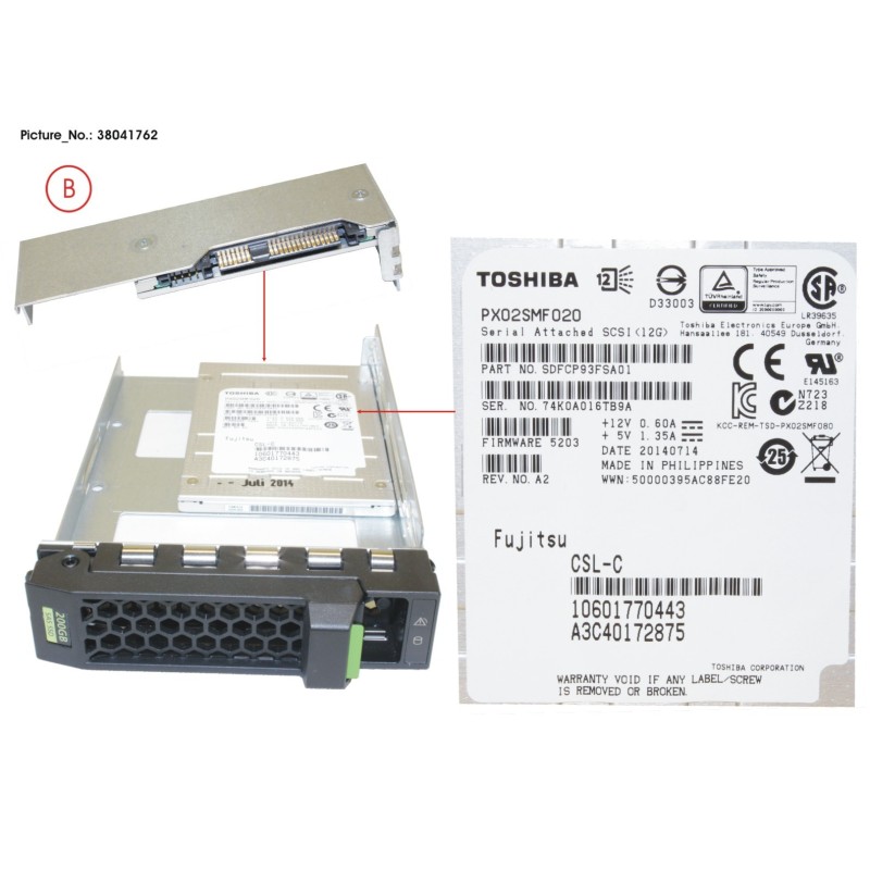 38041762 - SSD SAS 12G 200GB MAIN 3.5  H-P EP