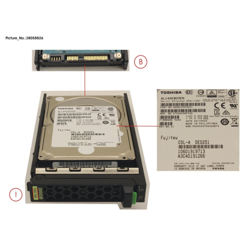 38058826 - HD SAS 12G 300GB 10K 512N HOT PL 2.5  EP