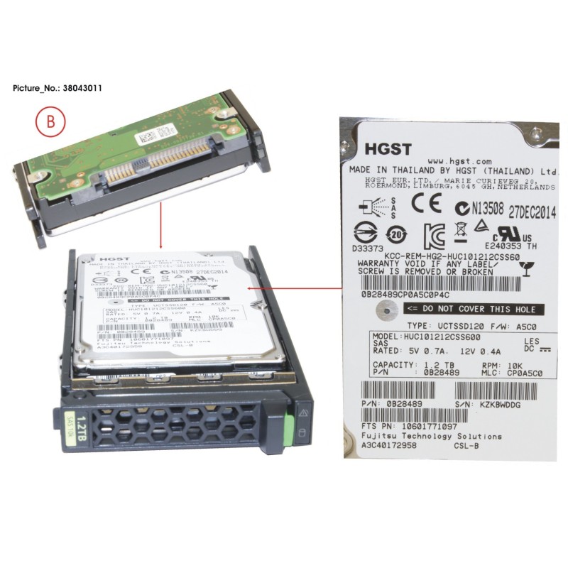 38043011 - HD SAS 6G 1.2TB 10K HOT PL 2.5  EP