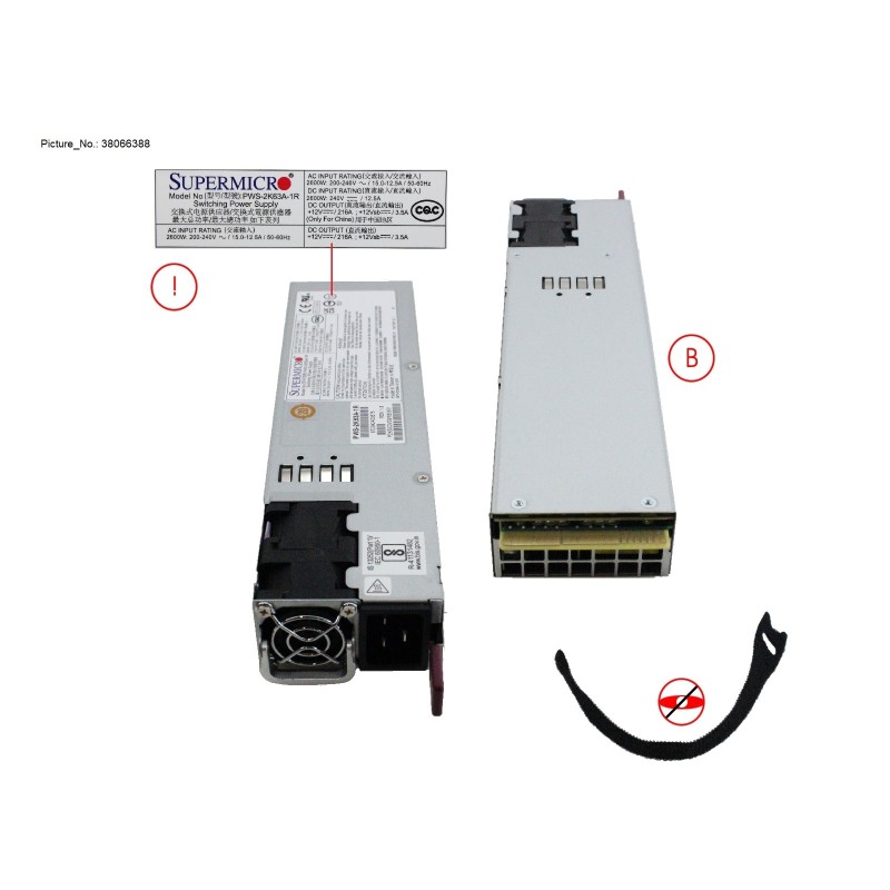 38066388 - RDN 2600W TITANIUM PSU FOR RX8770M7