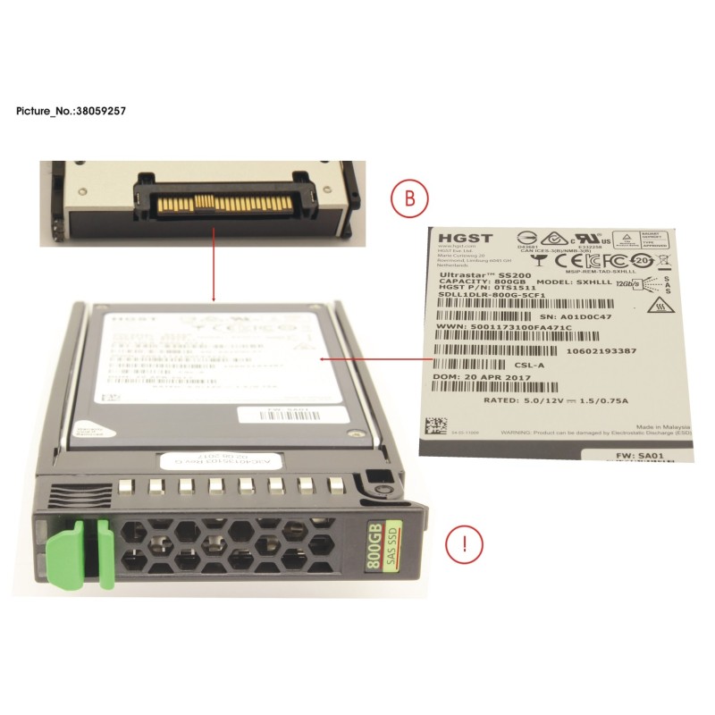 38059257 - SSD SAS 12G 800GB MIXED-USE 2.5  H-P EP
