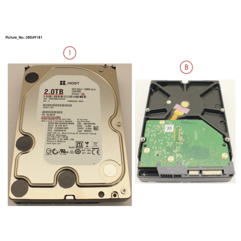 38049181 - HDD 2TB BC-SATA S3 LFF 7.2K 3.5
