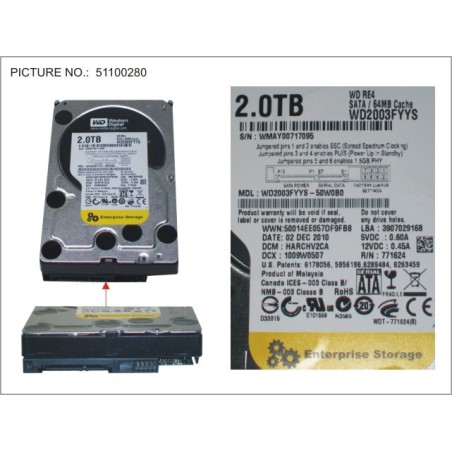38017162 - HDD 2TB BC-SATA 7.2K 3.5