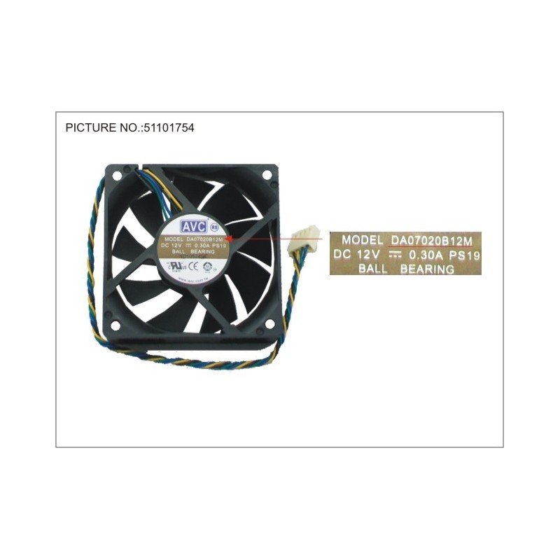 38018831 - FAN 12V.4100RPM.70X70X20