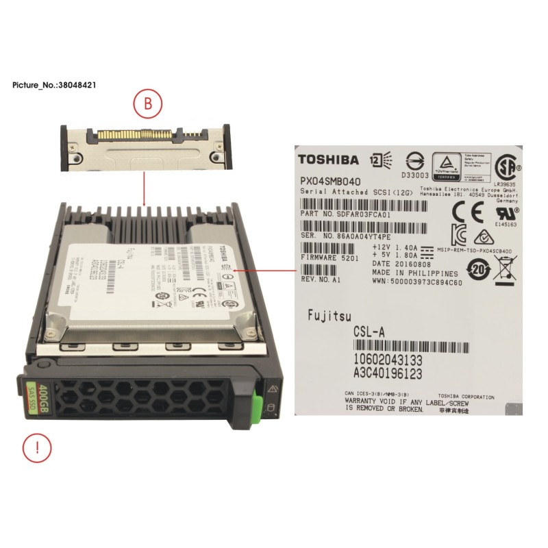 38048421 - SSD SAS 12G 400GB WRITE-INT. 2.5  H-P EP