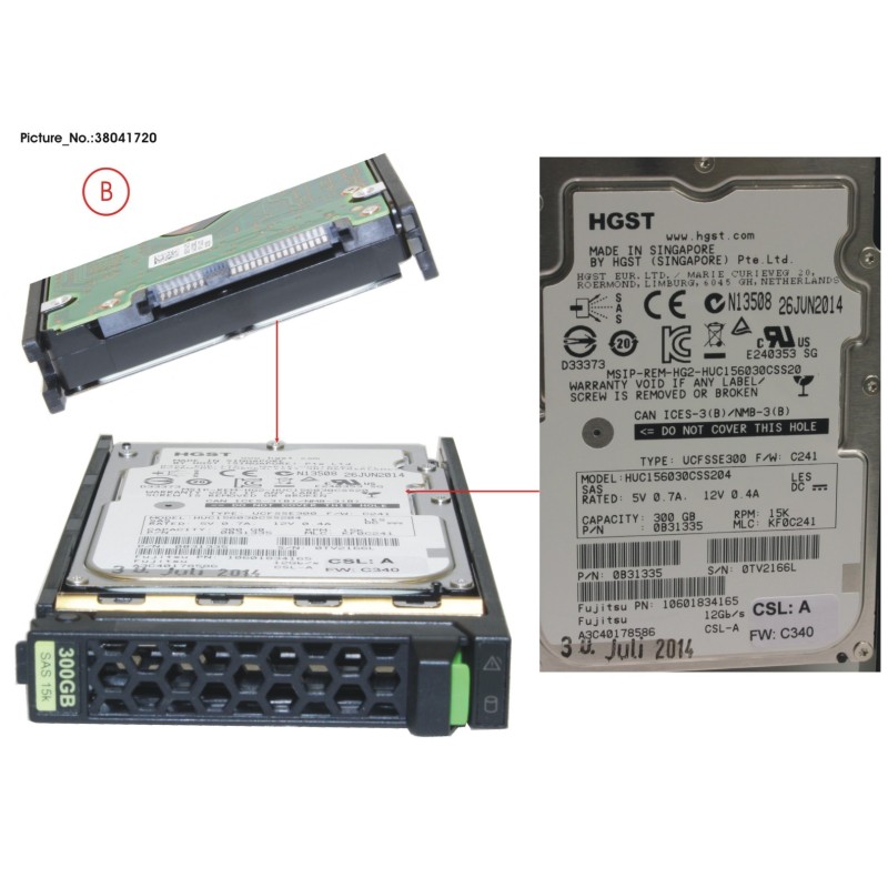 38041720 - HD SAS 12G 300GB 15K HOT PL 2.5  EP