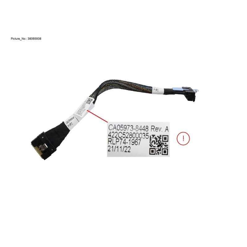 38065938 - PCIE G4 CABLE RETIMER BD TO RISER 4.2 SL