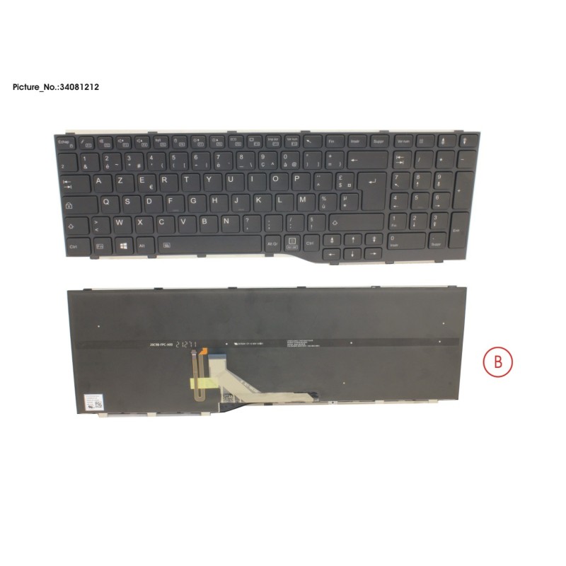 34081212 - KEYBOARD BLACK W. BL FRANCE