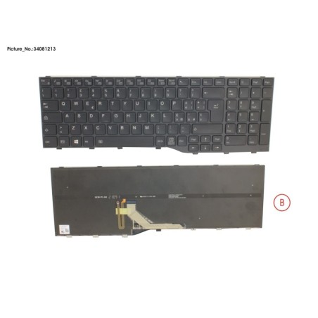 34081213 - KEYBOARD BLACK W. BL ITALY