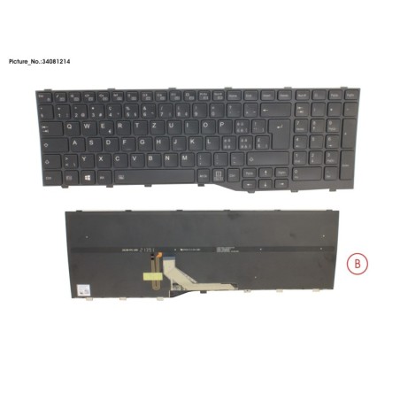 34081214 - KEYBOARD BLACK W. BL SWISS