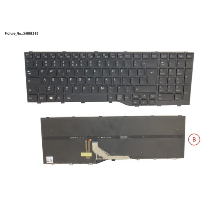 34081215 - KEYBOARD BLACK W. BL US