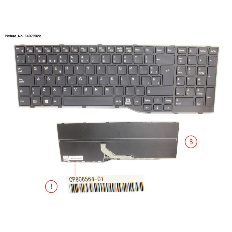 34079022 - KEYBOARD BLACK SPAIN WIN10