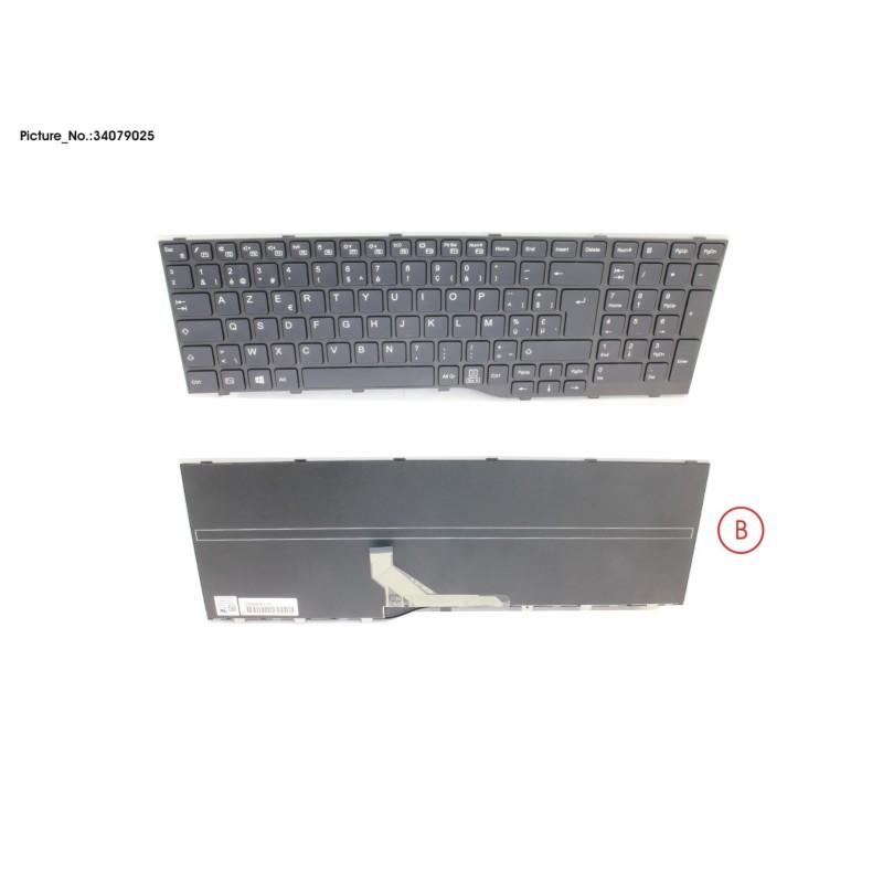 34079025 - KEYBOARD BLACK BELGIUM WIN10