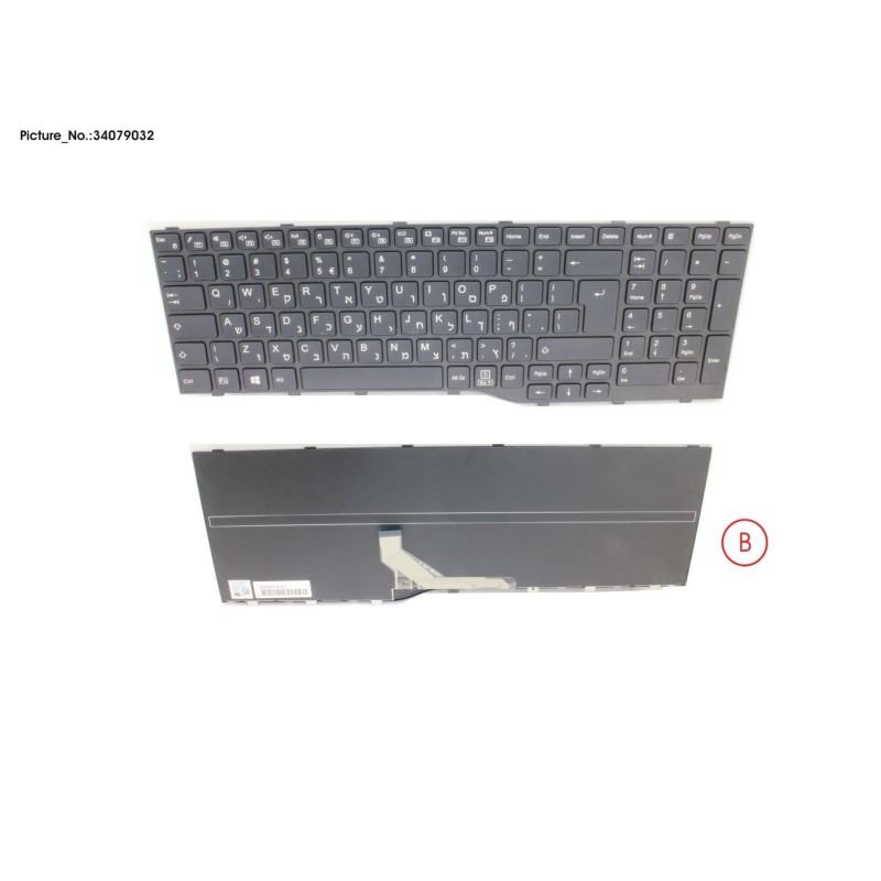 34079032 - KEYBOARD BLACK HEBREW WIN10