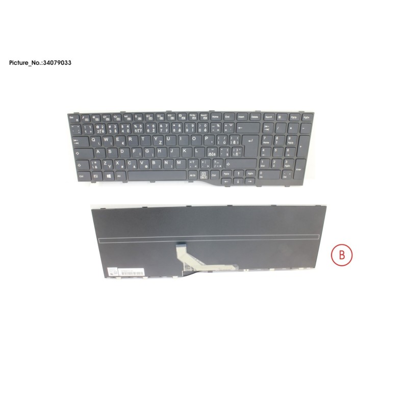 34079033 - KEYBOARD BLACK CZECH.SLOVAKIA.US WIN10