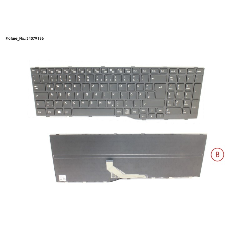 34079186 - KEYBOARD BLACK GERMANY WIN10