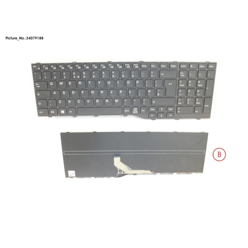 34079188 - KEYBOARD BLACK UK WIN10