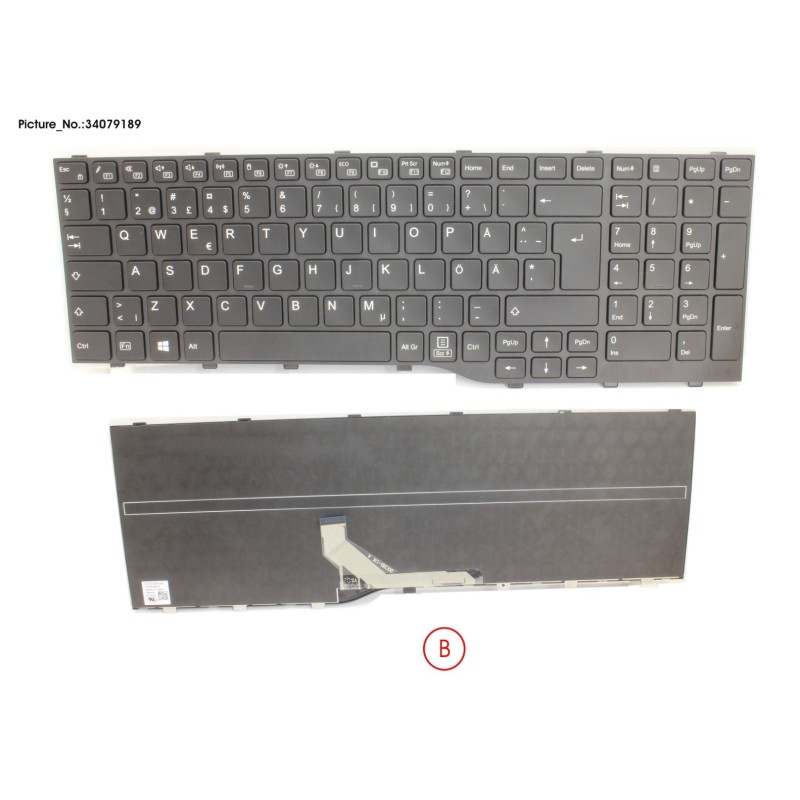 34079189 - KEYBOARD BLACK SWEDEN.FINLAND