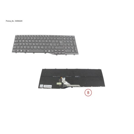 34084220 - KEYBOARD BLACK W. BL ITALY WIN10&11
