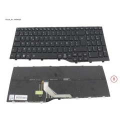 34084226 - KEYBOARD BLACK W. BL BELGIUM WIN10&11