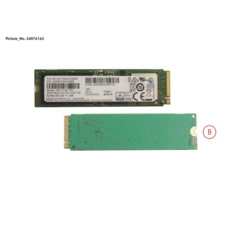 34076163 - SSD PCIE M.2 2280 PM981 1TB(NON-SED)
