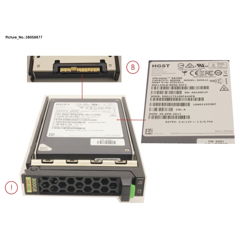 38058877 - SSD SAS 12G 800GB MIXED-USE 2.5  H-P EP