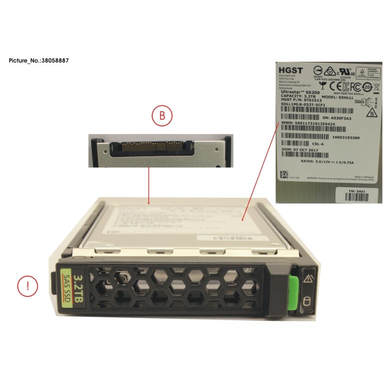 38058887 - SSD SAS 12G 3.2TB MIXED-USE 2.5  H-P EP