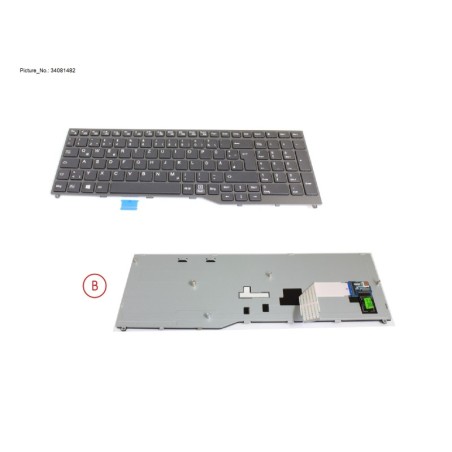 34081482 - KEYBOARD BLACK W.O TS GERMAN