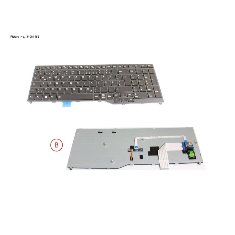 34081483 - KEYBOARD BLACK W. BL GERMAN