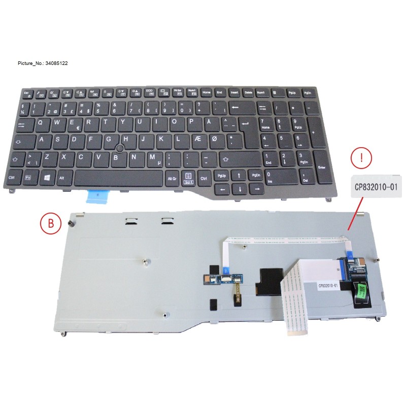 34085122 - KEYBOARD BLACK W. TS DENMARK