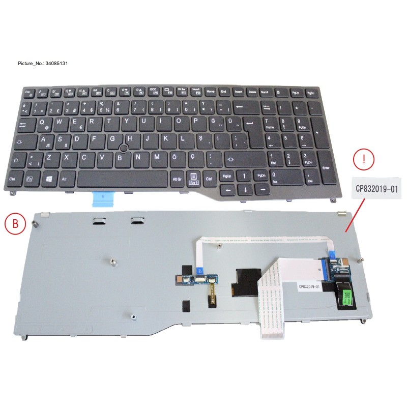 34085131 - KEYBOARD BLACK W. TS TURKEY
