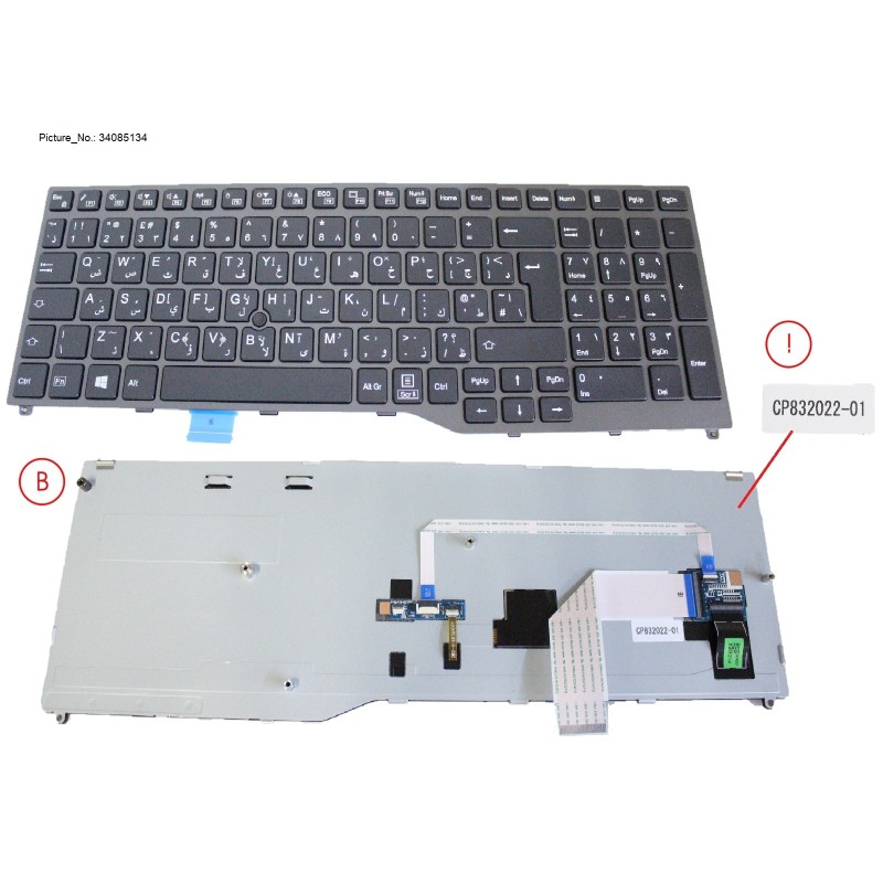 34085134 - KEYBOARD BLACK W. TS ARABIC.UK