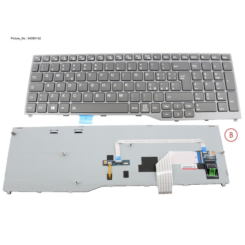 34085142 - KEYBOARD BLACK W. BL ITALY