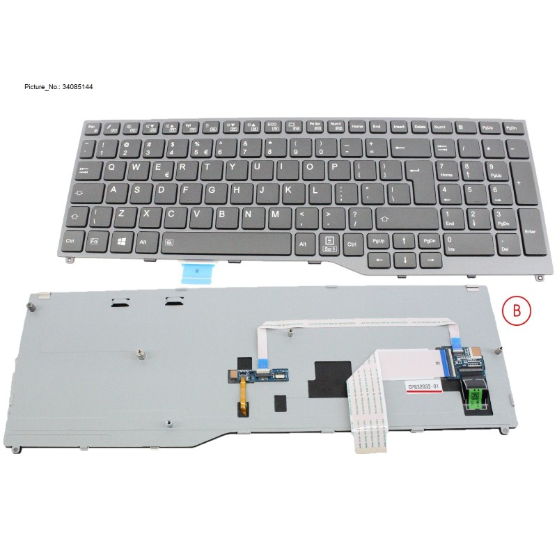 34085144 - KEYBOARD BLACK W. BL US
