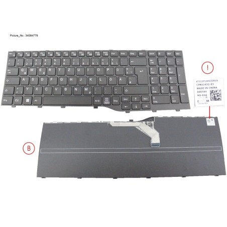 34084779 - KEYBOARD BLACK GERMANY WIN11 (NEW_FN)