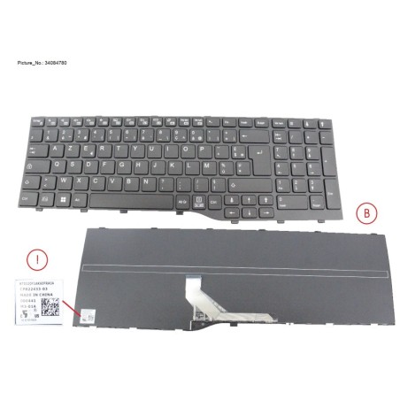 34084780 - KEYBOARD BLACK FRANCE WIN11 (NEW_FN)