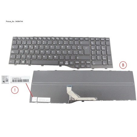 34084744 - KEYBOARD BLACK SPAIN WIN11 (NEW_FN)