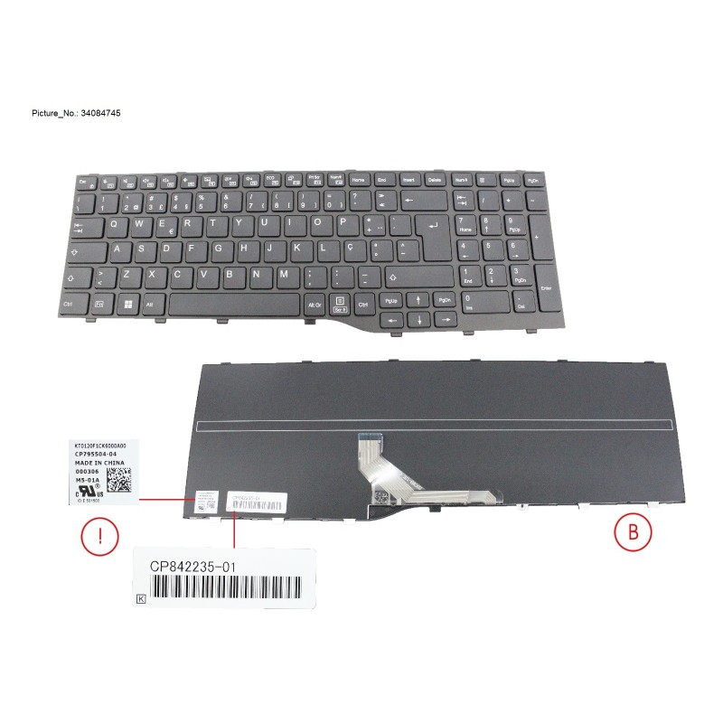34084745 - KEYBOARD BLACK PORTUGAL WIN11 (NEW_FN)