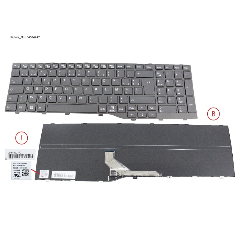 34084747 - KEYBOARD BLACK BELGIUM WIN11 (NEW_FN)
