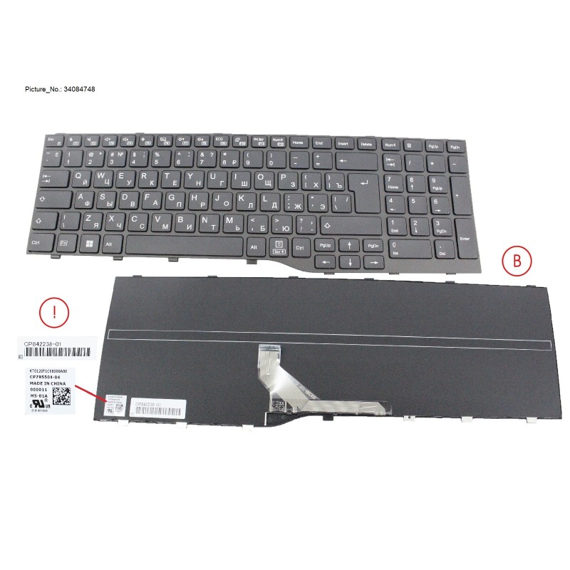 34084748 - KEYBOARD BLACK RUSSIA.US WIN11 (NEW_FN)
