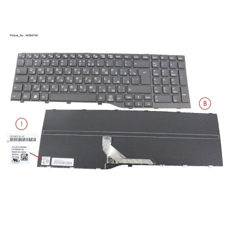 34084748 - KEYBOARD BLACK RUSSIA.US WIN11 (NEW_FN)