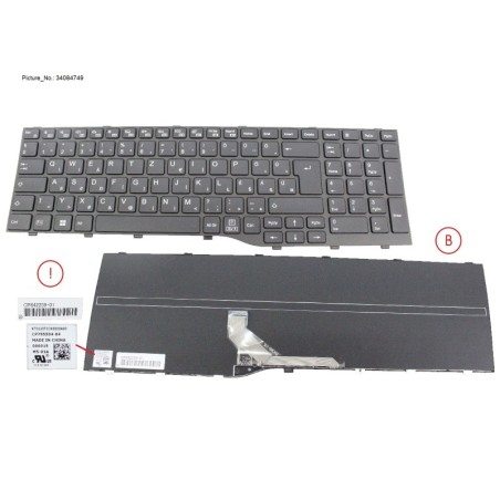 34084749 - KEYBOARD BLACK HUNGARY WIN11 (NEW_FN)