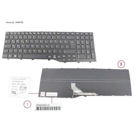 34084750 - KEYBOARD BLACK TURKEY WIN11 (NEW_FN)