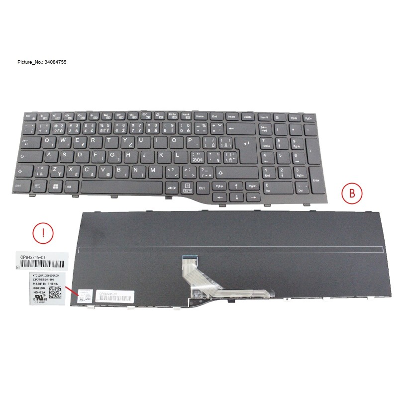34084755 - KEYBOARD BLACK CZ.SLV.US WIN11 (NEW_FN)