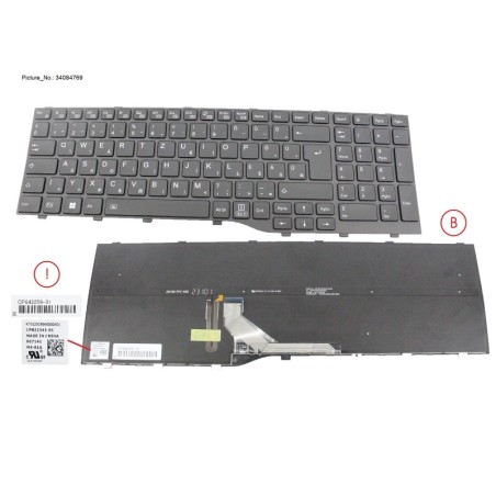 34084769 - KEYBOARD BLACK W. BL HUNGARY (NEW_FN)